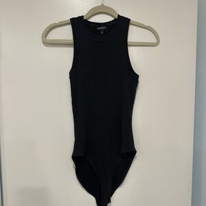 Carbon38 Black Ribbed Bodysuit
